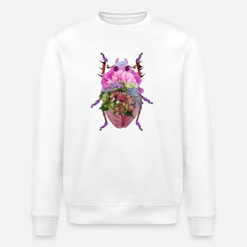 Bunter Blütenkäfer - Stanley/Stella Unisex Bio-Sweatshirt ROLLER - Weiß