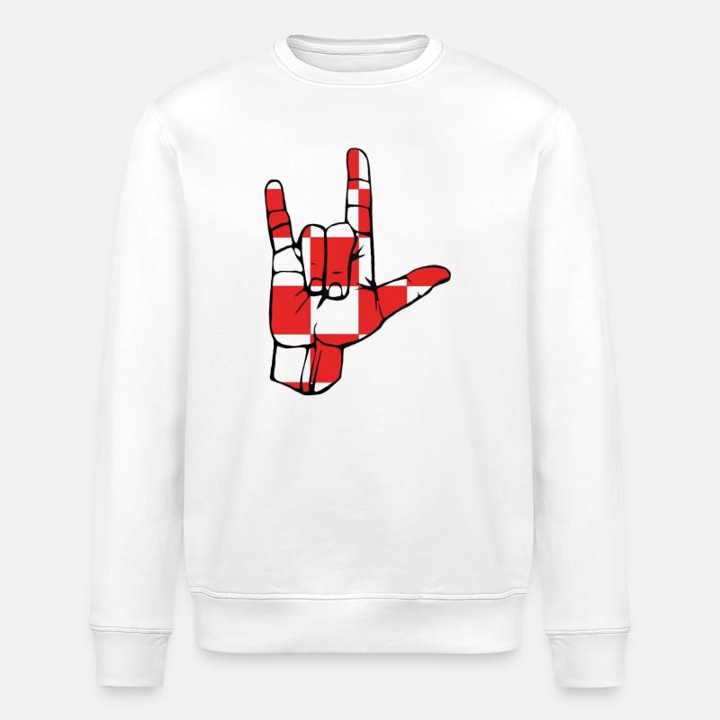 Ich liebe dich-zeichen Brabant - Stanley/Stella Unisex Bio-Sweatshirt ROLLER - Weiß