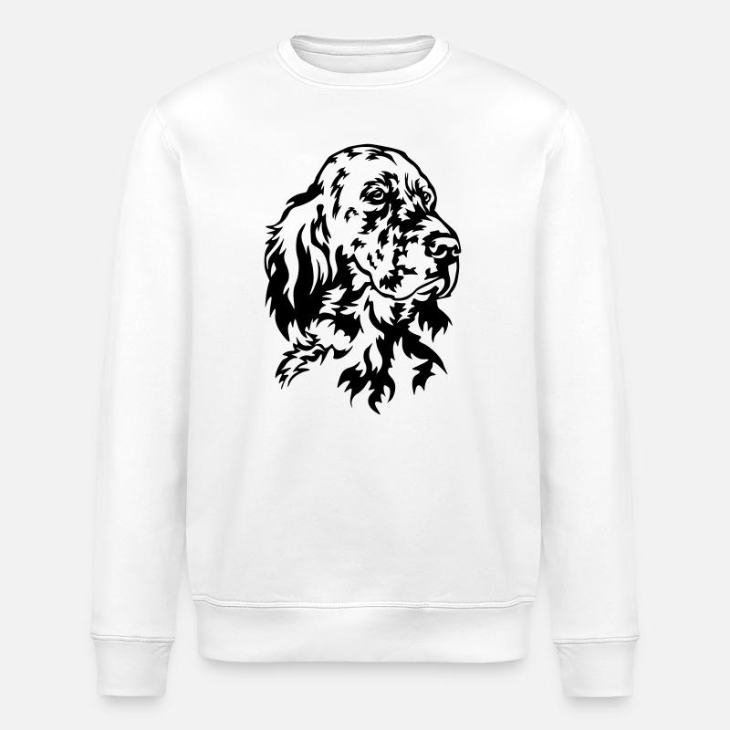 Englischer Setter Kopf - Stanley/Stella Unisex Bio-Sweatshirt ROLLER - Weiß