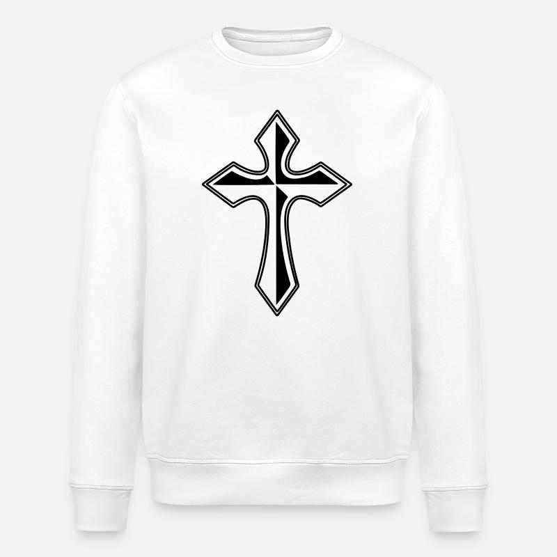 Kreuztransparentes Schattenbild - Stanley/Stella Unisex Bio-Sweatshirt ROLLER - Weiß