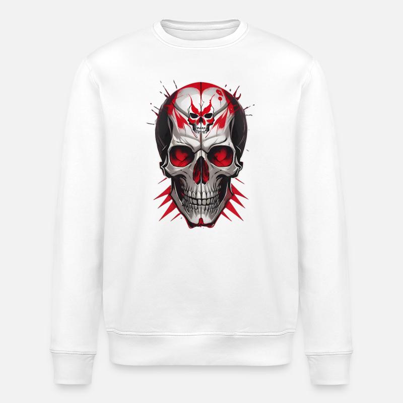 Skull - Stanley/Stella ROLLER Unisex Organic Sweatshirt - white