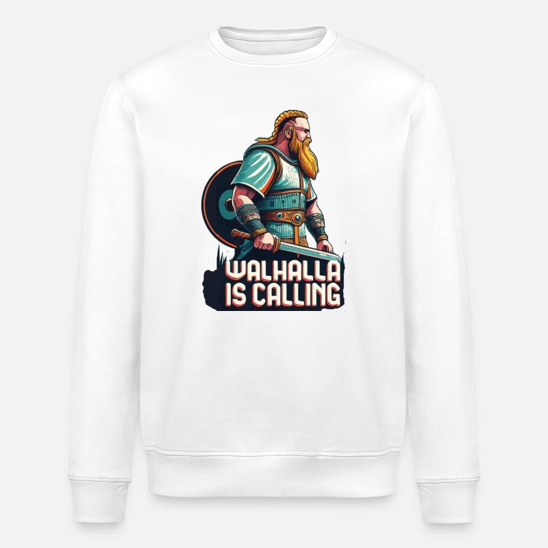 Valhalla is calling - Stanley/Stella ROLLER Unisex Organic Sweatshirt - white
