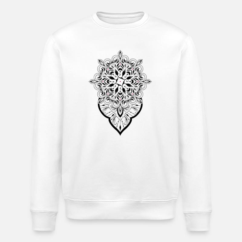Mandala graphic dot work - Stanley/Stella ROLLER Unisex Organic Sweatshirt - white