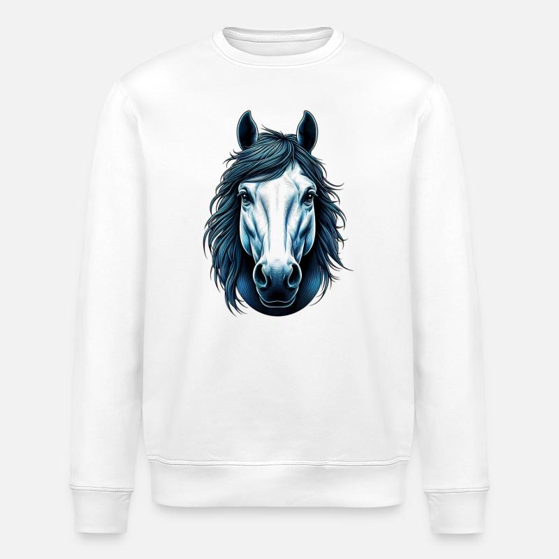Horse - Stanley/Stella ROLLER Unisex Organic Sweatshirt - white
