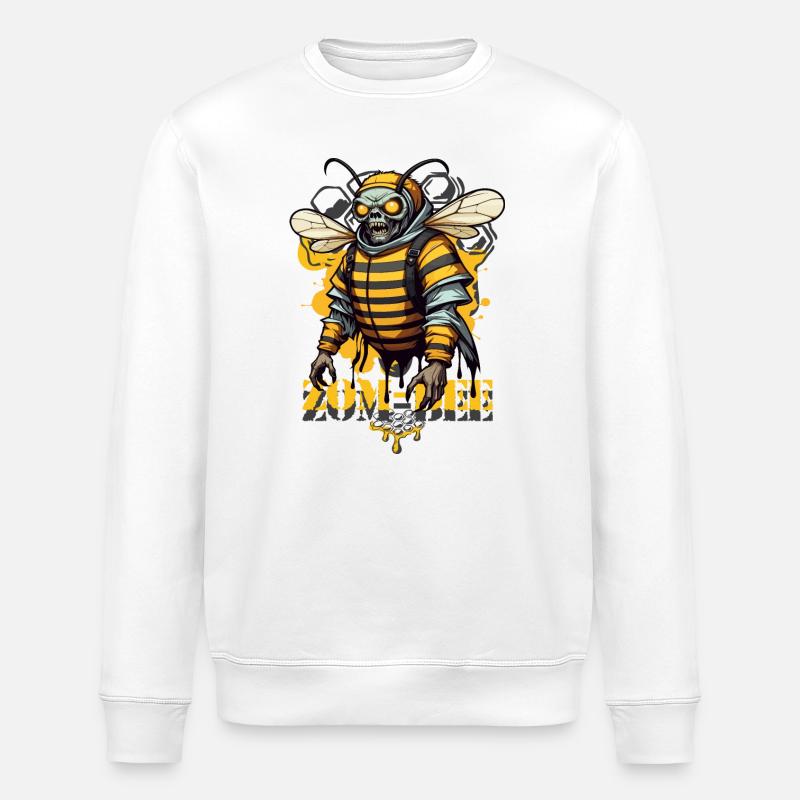 Coole Zombie Biene - Stanley/Stella Unisex Bio-Sweatshirt ROLLER - Weiß