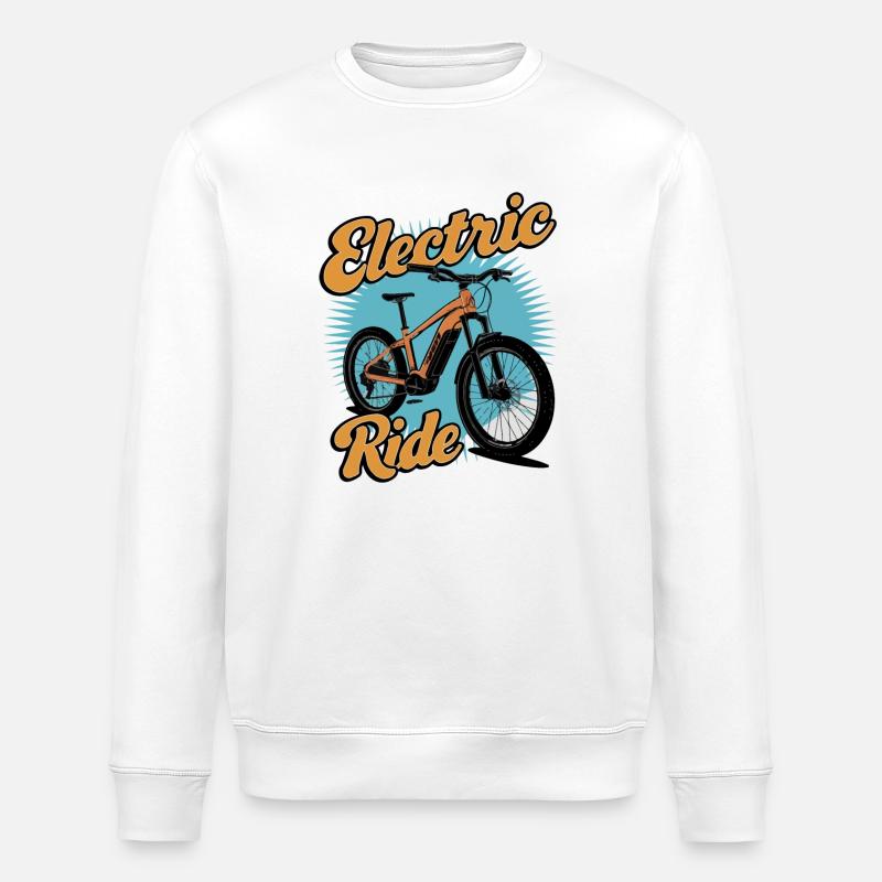 Conception d’aventure en vélo électrique - Sweat bio ROLLER Stanley/Stella Unisexe - blanc