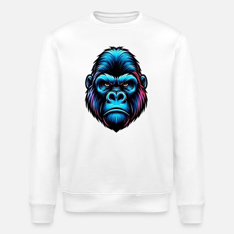 Gorilla - Stanley/Stella ROLLER Unisex Organic Sweatshirt - white