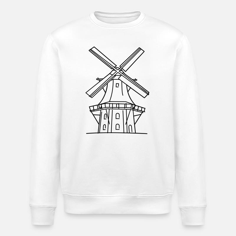 Moulin à vent - Sweat bio ROLLER Stanley/Stella Unisexe - blanc