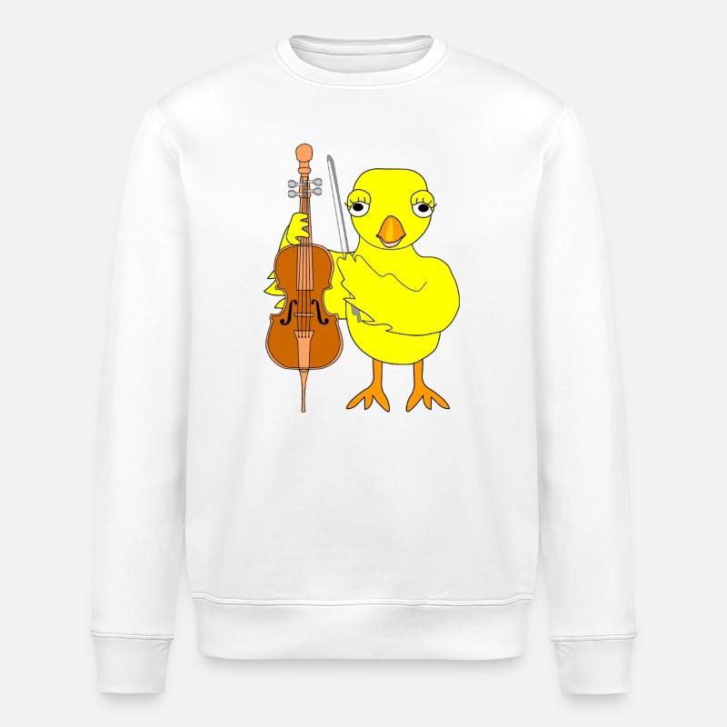 Cello Chick - Stanley/Stella ROLLER Unisex Organic Sweatshirt - white