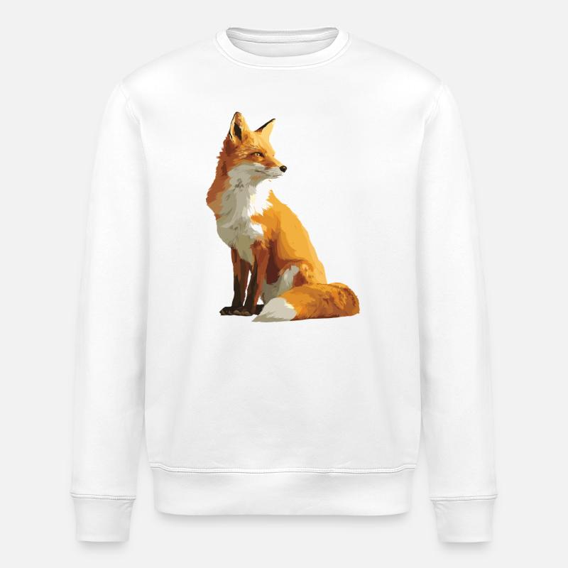 Faszinierende Silhouette eines stolzen Fuchses - Stanley/Stella Unisex Bio-Sweatshirt ROLLER - Weiß