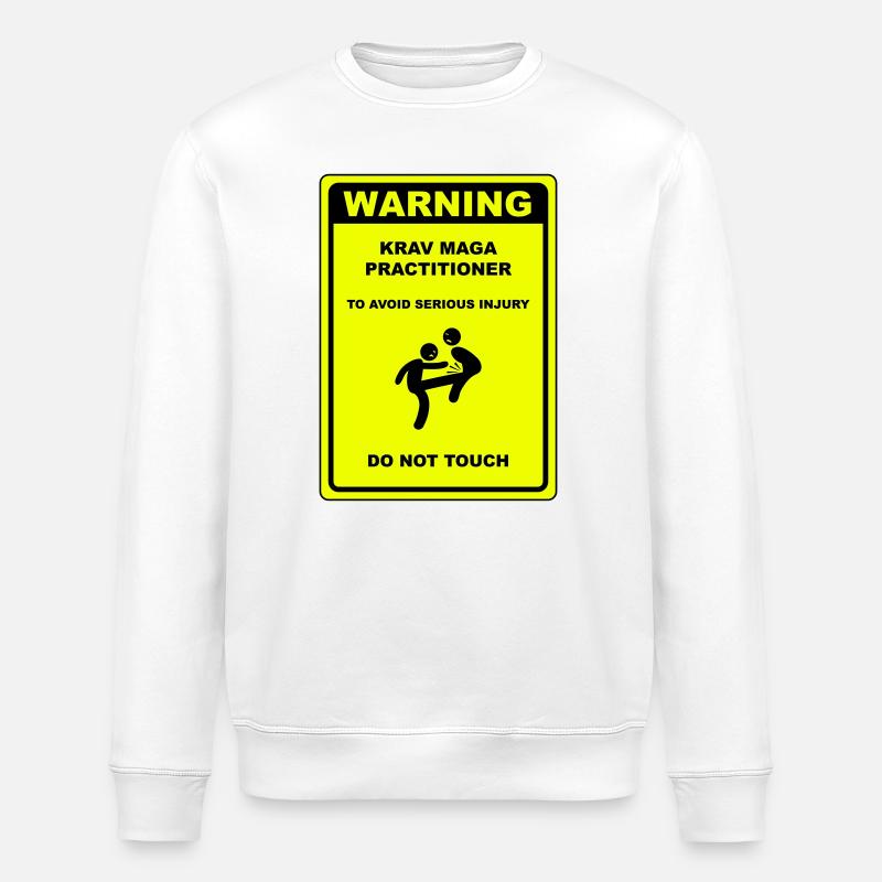 Warning! Krav Maga practitioner! - Stanley/Stella ROLLER Unisex Organic Sweatshirt - white