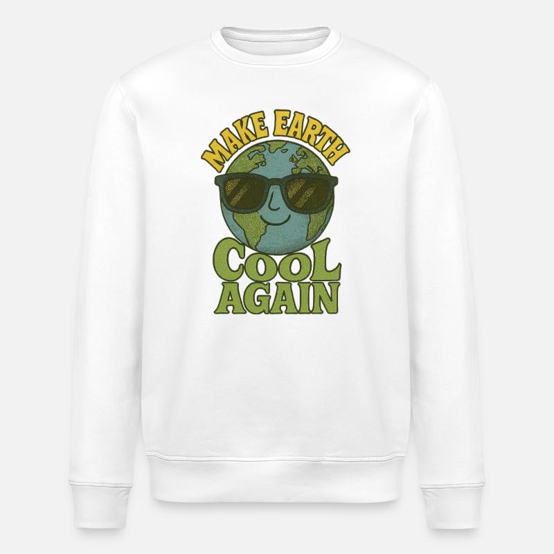 Make earth cool again - Stanley/Stella ROLLER Unisex Organic Sweatshirt - white