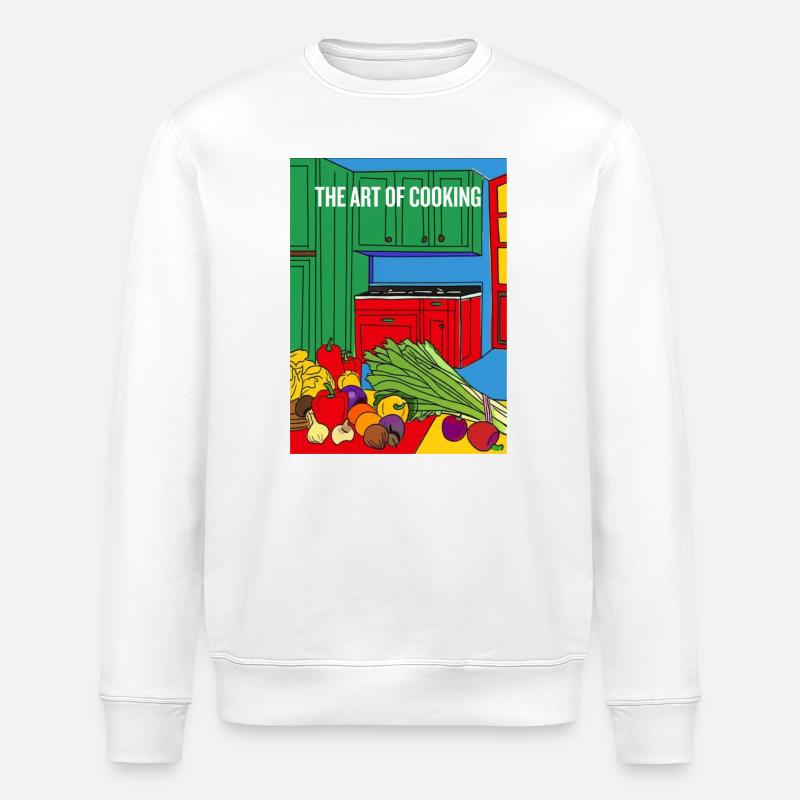 L’illustration de l’art de la cuisine - Sweat bio ROLLER Stanley/Stella Unisexe - blanc