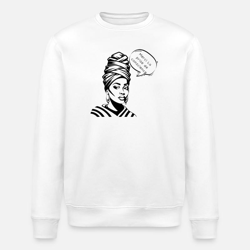 Awareness and Gratitude in Silhouette - Stanley/Stella ROLLER Unisex Organic Sweatshirt - white