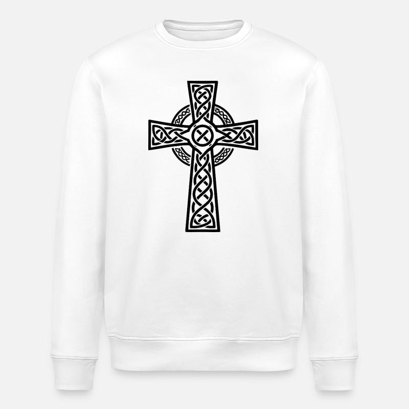 Croix Celtique - Sweat bio ROLLER Stanley/Stella Unisexe - blanc