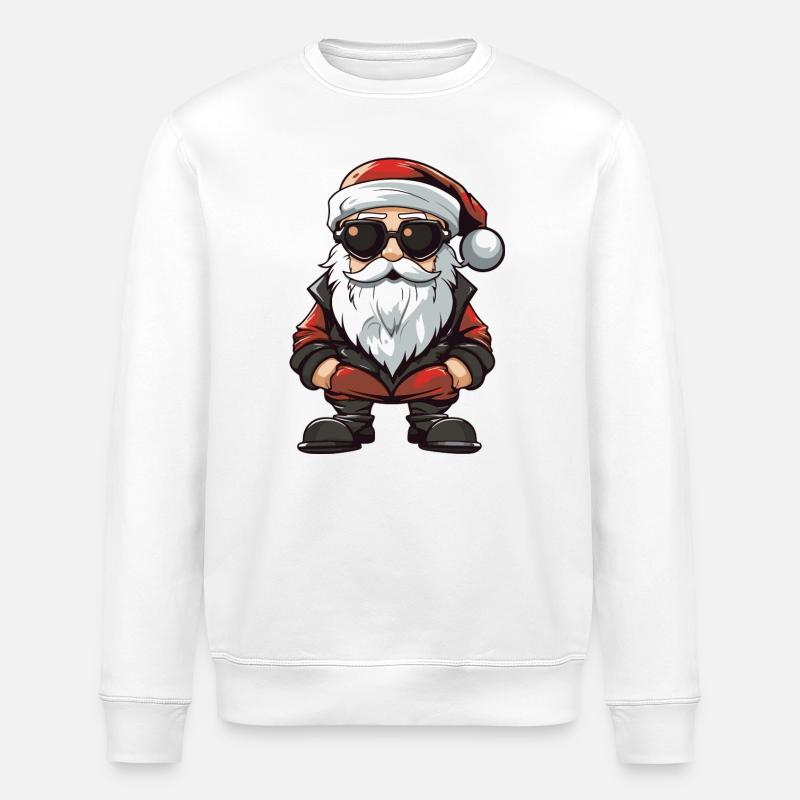Weihnachtsmann Comic Santa - Stanley/Stella Unisex Bio-Sweatshirt ROLLER - Weiß