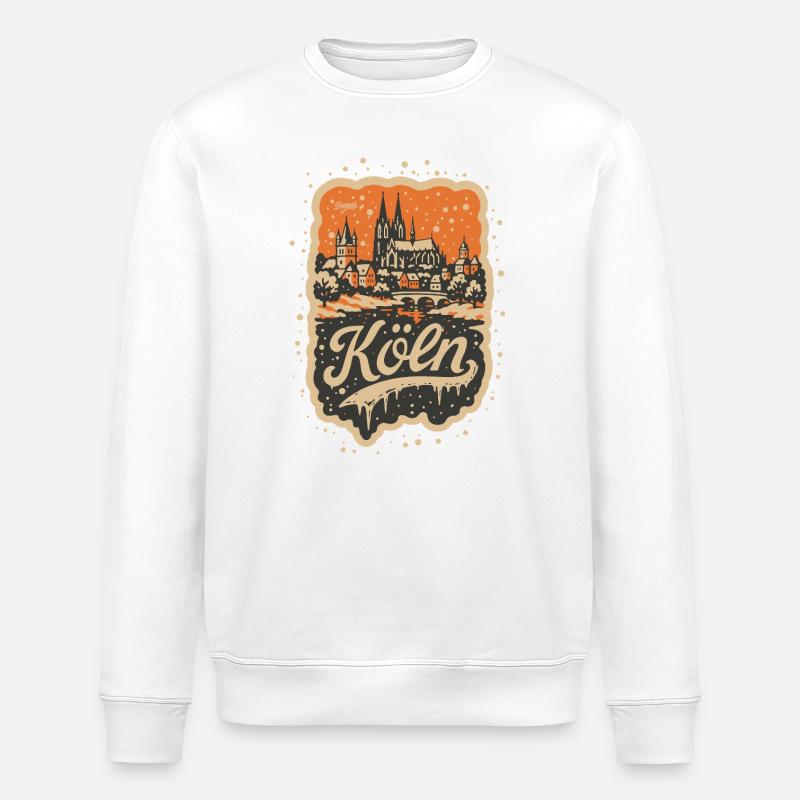 Köln Winterlandschaft   - Stanley/Stella Unisex Bio-Sweatshirt ROLLER - Weiß