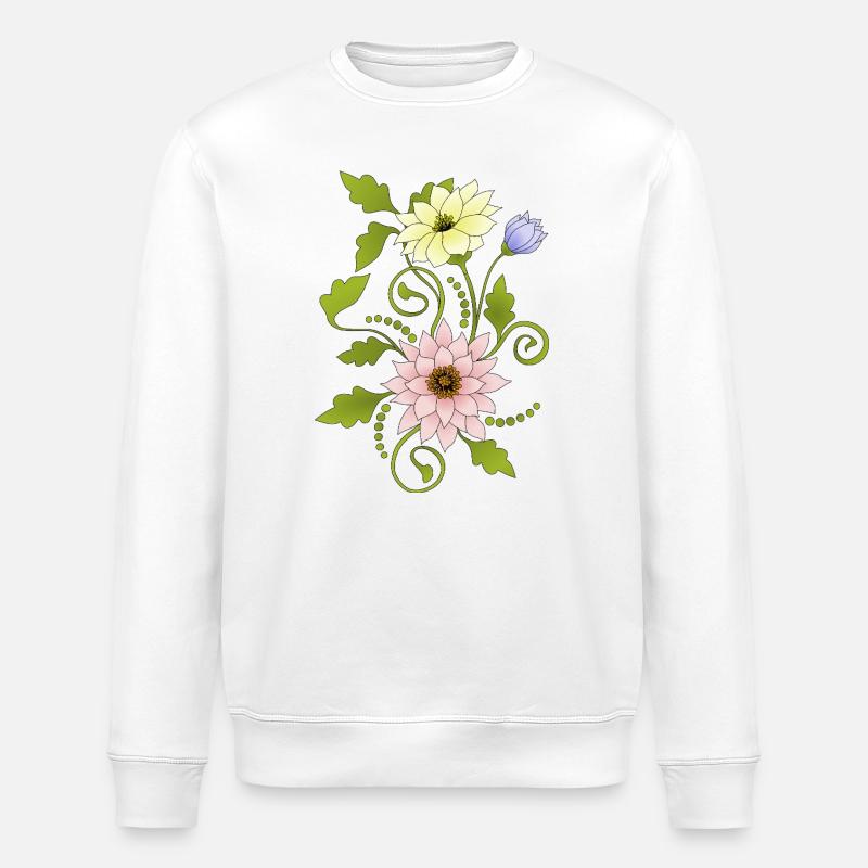 Blumen - Stanley/Stella Unisex Bio-Sweatshirt ROLLER - Weiß