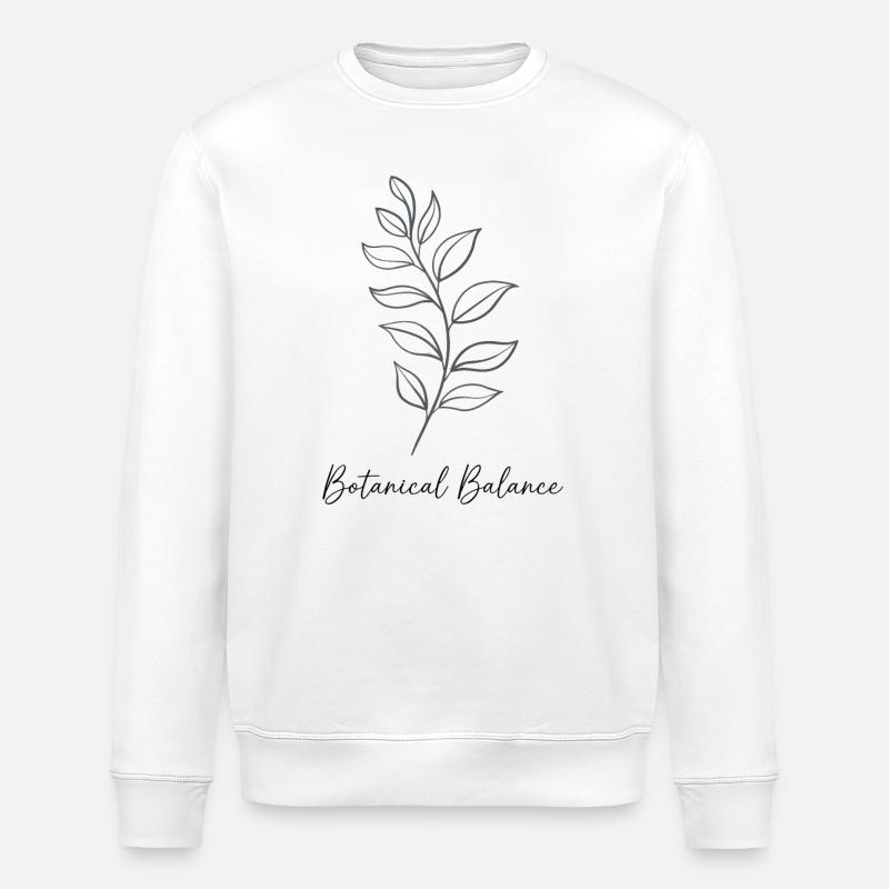 Équilibre botanique – Dessin au trait - Sweat bio ROLLER Stanley/Stella Unisexe - blanc