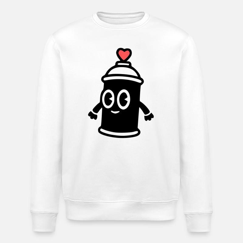 Graffiti Spraydose | Street Art mit Herz - Stanley/Stella Unisex Bio-Sweatshirt ROLLER - Weiß