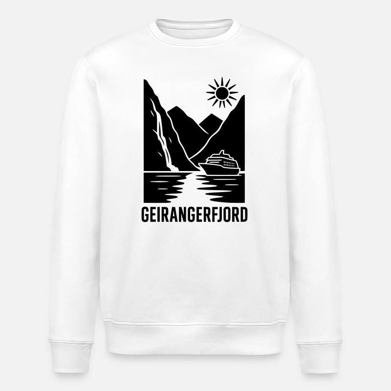 geiranger fjord norwegen - Stanley/Stella Unisex Bio-Sweatshirt ROLLER - Weiß