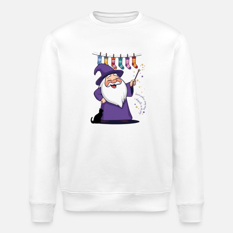 Der Zauberer und die Socken - Stanley/Stella Unisex Bio-Sweatshirt ROLLER - Weiß