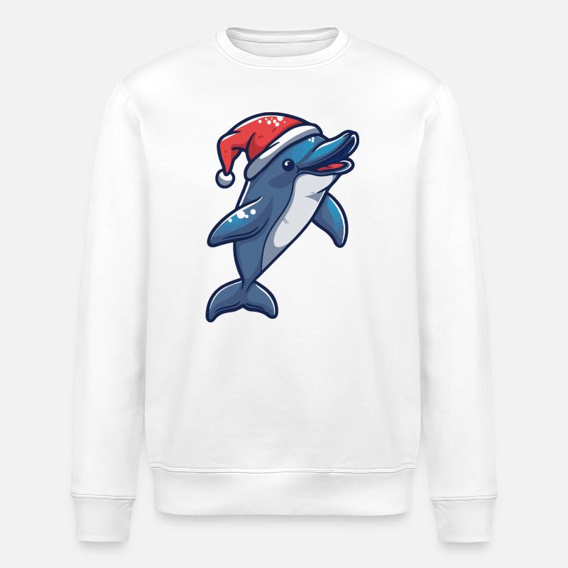 Delfin Weihnachten - Stanley/Stella Unisex Bio-Sweatshirt ROLLER - Weiß