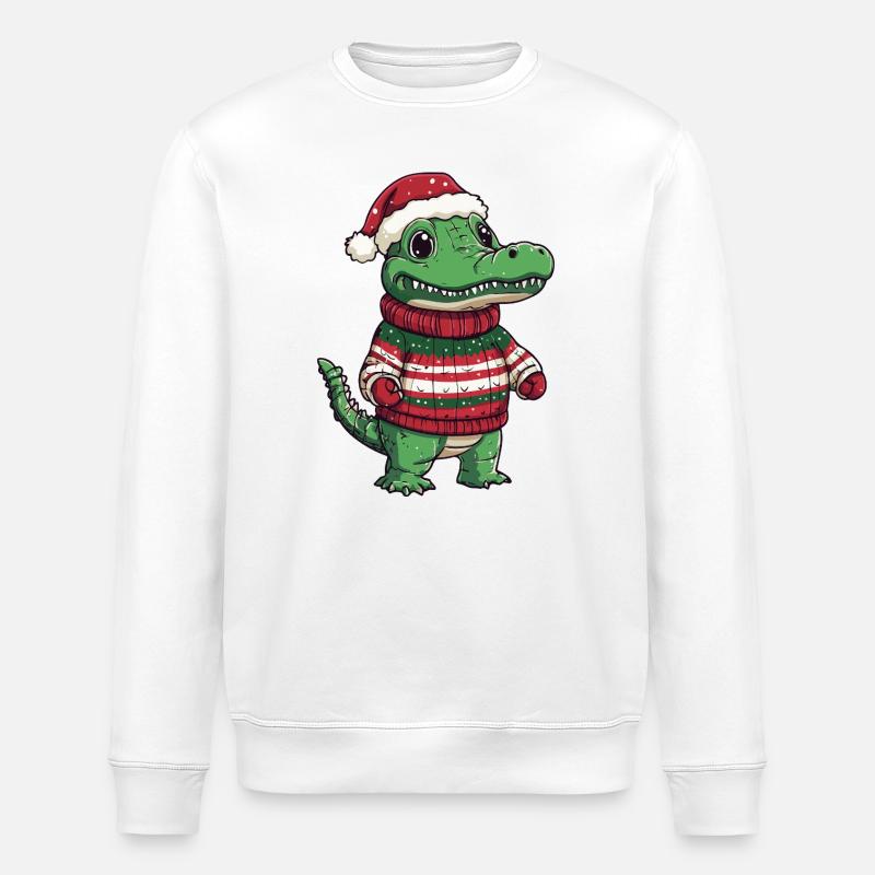 Noël Alligator Noël - Sweat bio ROLLER Stanley/Stella Unisexe - blanc
