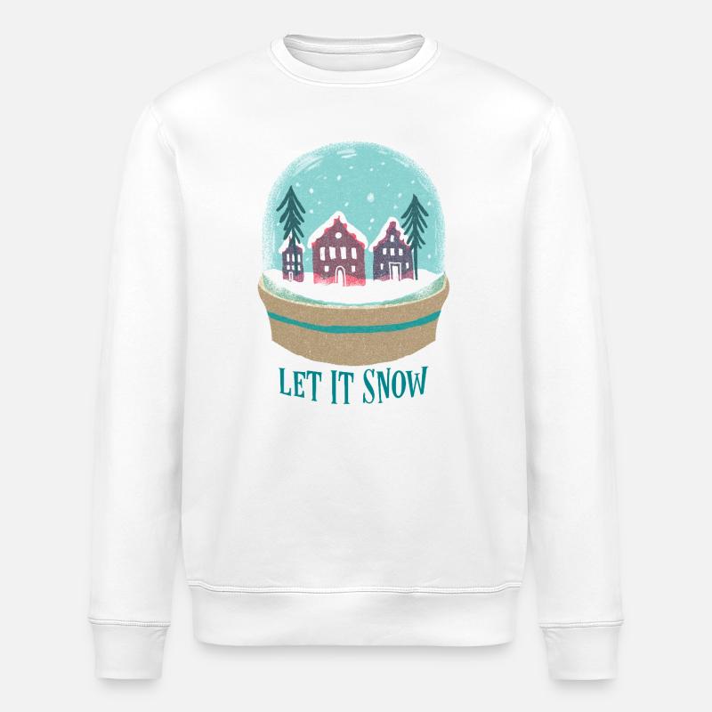 Schneekugel-Dorf im Winter - Stanley/Stella Unisex Bio-Sweatshirt ROLLER - Weiß