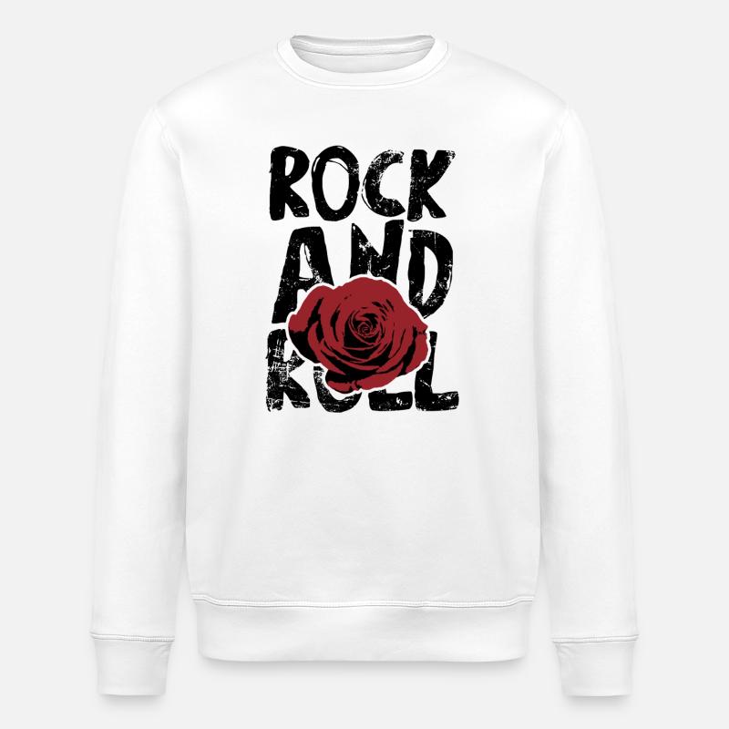 Rock and Roll - Stanley/Stella ROLLER Unisex Organic Sweatshirt - white