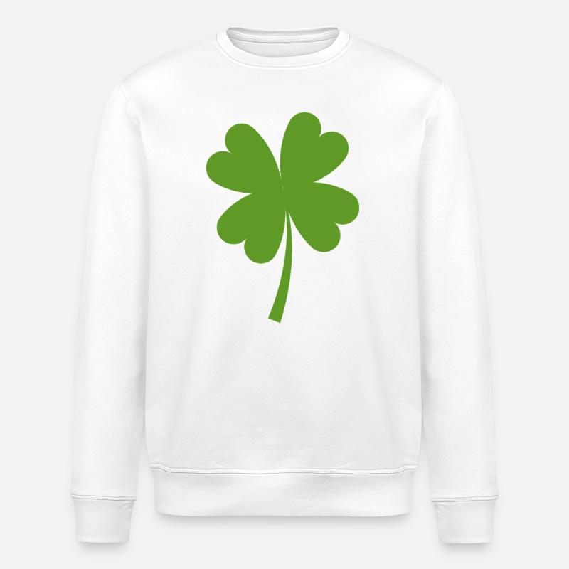 Trèfle massif à quatre feuilles - Sweat bio ROLLER Stanley/Stella Unisexe - blanc