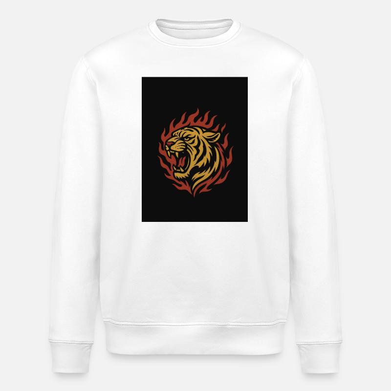 Tigerflamme Feuerkranz - Stanley/Stella Unisex Bio-Sweatshirt ROLLER - Weiß
