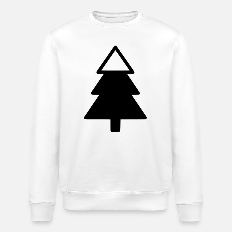 Fir Tree Forest Silhouette - Stanley/Stella ROLLER Unisex Organic Sweatshirt - white