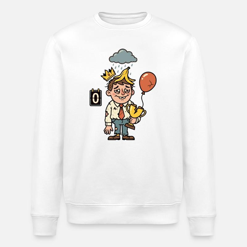 Unlucky Loser Loser Non-Useful Loser - Stanley/Stella ROLLER Unisex Organic Sweatshirt - white