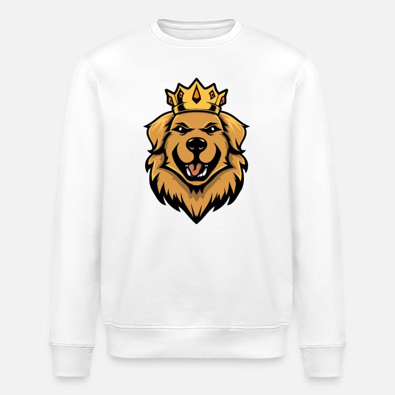 Golden Retriever Hund Krone - Stanley/Stella Unisex Bio-Sweatshirt ROLLER - Weiß