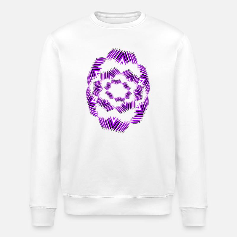 Lila Stern-Mandala Muster - Stanley/Stella Unisex Bio-Sweatshirt ROLLER - Weiß