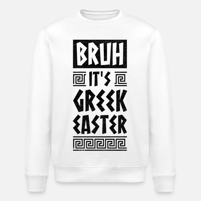 Pasqua greca Fratello È Pasqua greca Buona Pasqua - Felpa ecologica unisex ROLLER di Stanley/Stella - bianco