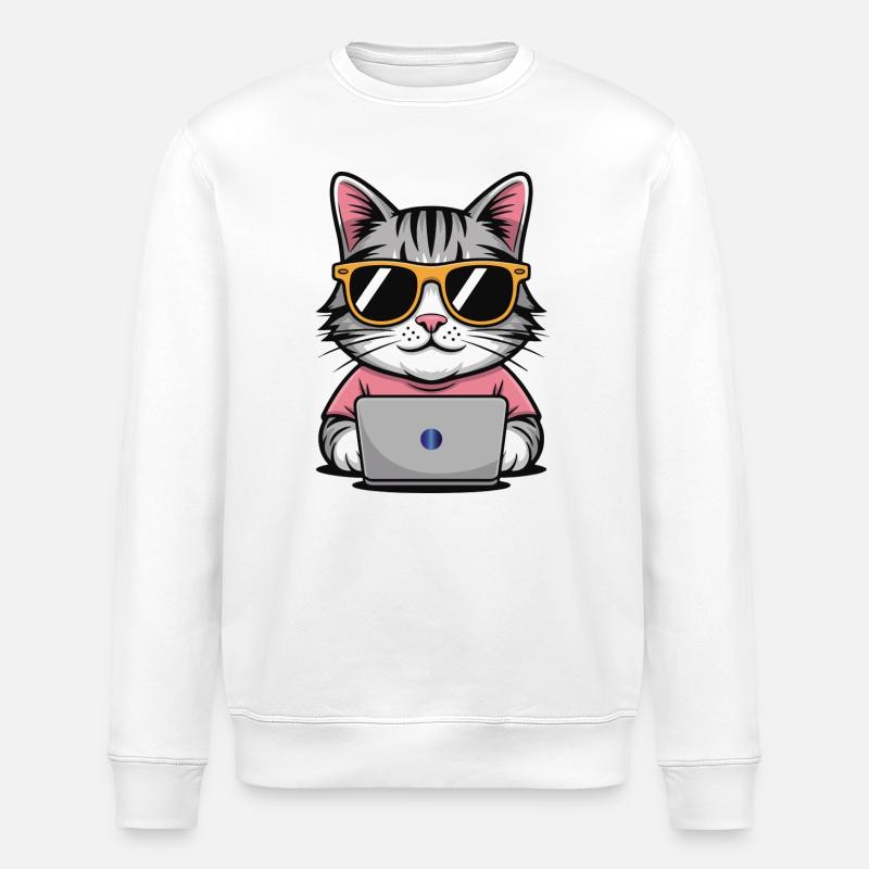 Cats_office - Sweat bio ROLLER Stanley/Stella Unisexe - blanc