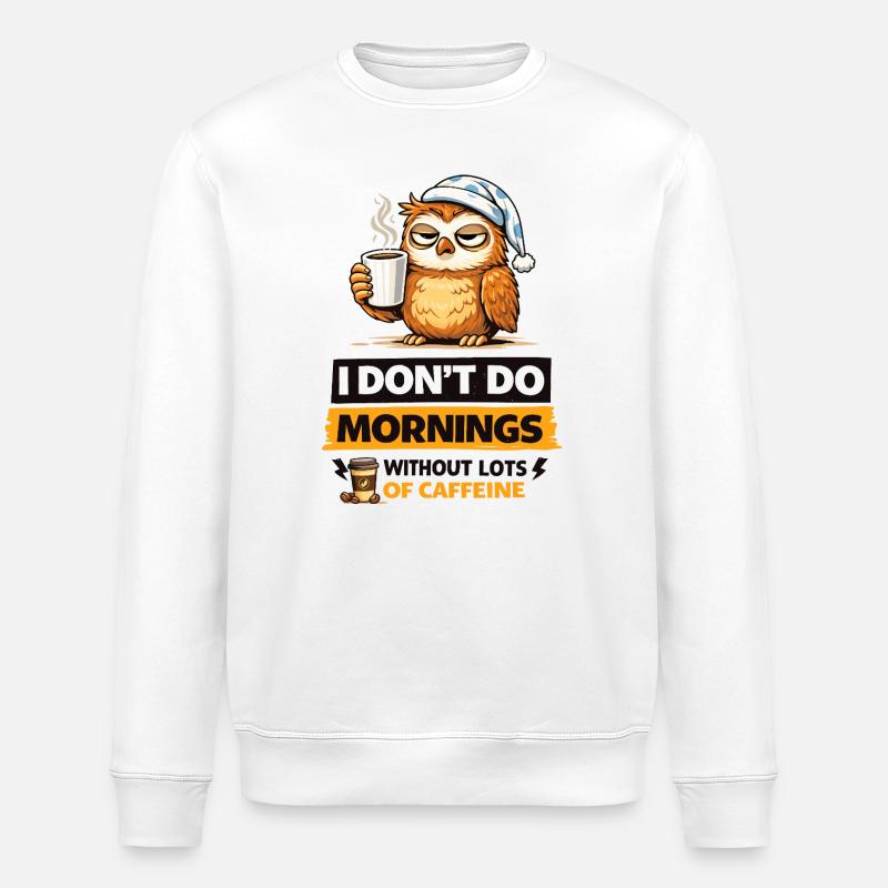 Eulenkaffee-Morgenstimmung - Stanley/Stella Unisex Bio-Sweatshirt ROLLER - Weiß