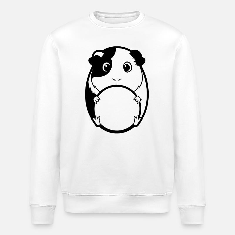 Fat guinea pig comic - Stanley/Stella ROLLER Unisex Organic Sweatshirt - white