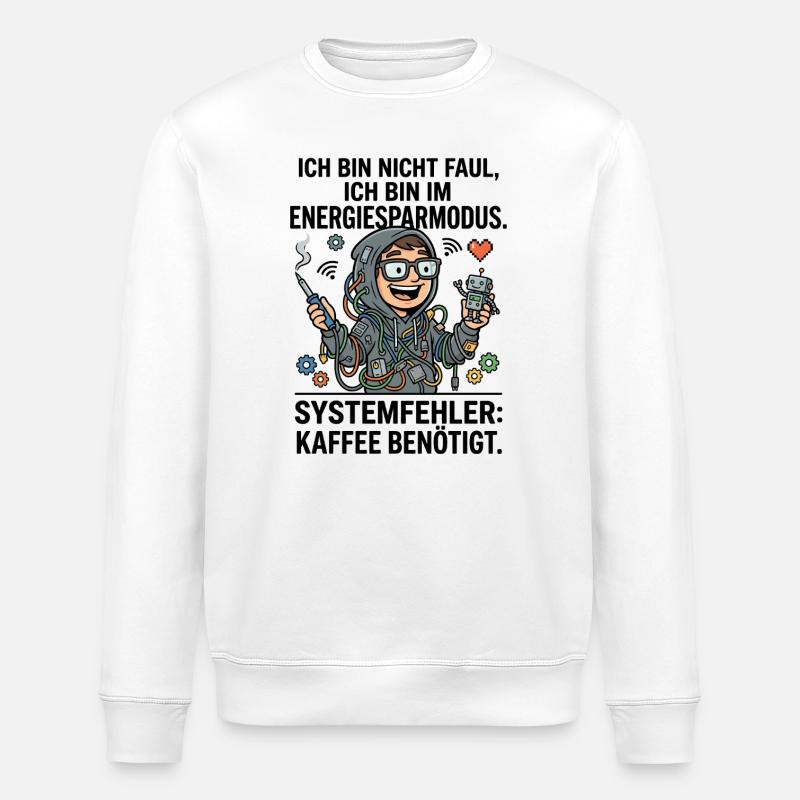 Technik Nerd Löten Roboter DIY - Stanley/Stella Unisex Bio-Sweatshirt ROLLER - Weiß