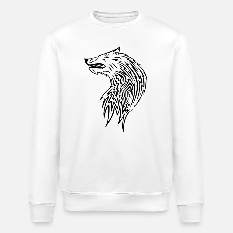 wolf_tribal - Sweat bio ROLLER Stanley/Stella Unisexe - blanc