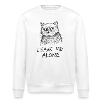 Katzen-Skizze Leave Me Alone - Stanley/Stella Unisex Bio-Sweatshirt ROLLER - Weiß - Vorne - Nik (191cm)