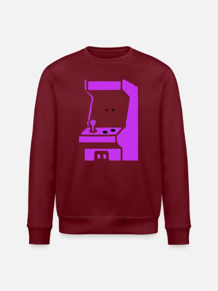 Arcade Silhouette Slot Machine - Stanley/Stella ROLLER Unisex Organic Sweatshirt - white