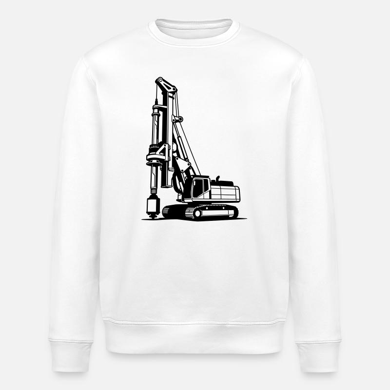 pile driver - Stanley/Stella ROLLER Unisex Organic Sweatshirt - white