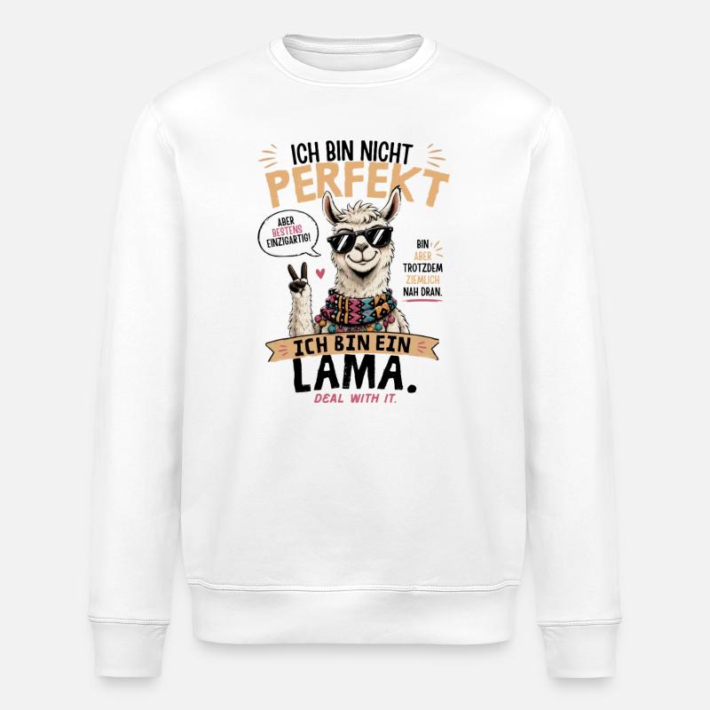 Perfekt: Einzigartige Llama-Style Illustration - Stanley/Stella Unisex Bio-Sweatshirt ROLLER - Weiß