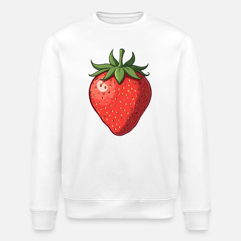 Erdbeere - Stanley/Stella Unisex Bio-Sweatshirt ROLLER - Weiß