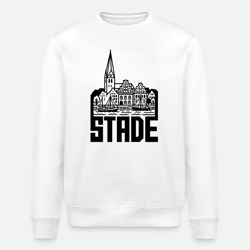 Stade Silhouette Landmark - Stanley/Stella ROLLER Unisex Organic Sweatshirt - white