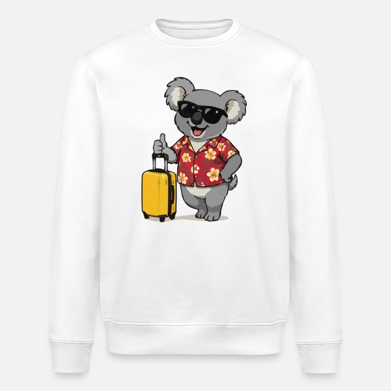 Look hawaïen de Koala Traveler - Sweat bio ROLLER Stanley/Stella Unisexe - blanc