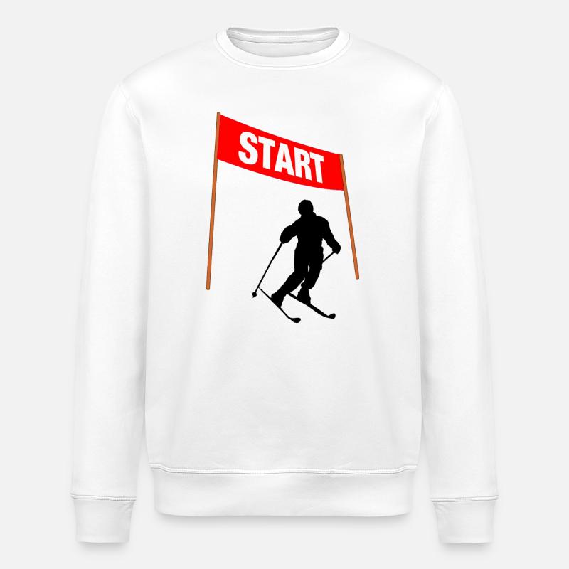 Ski Start Line - Stanley/Stella ROLLER Unisex Organic Sweatshirt - white